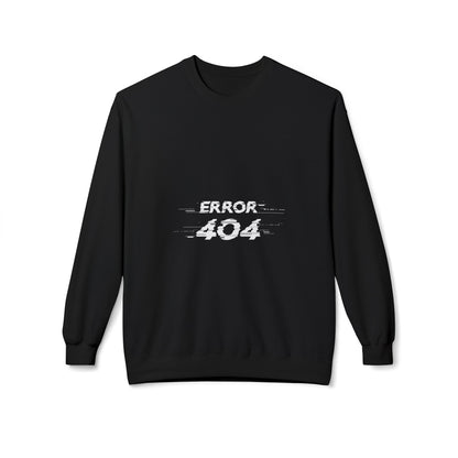 Error 404 Crewneck Sweatshirt, Funny Gift for Tech Lovers, Unisex Fleece Sweater, Casual Outfit, Geeky Humor Clothing Black