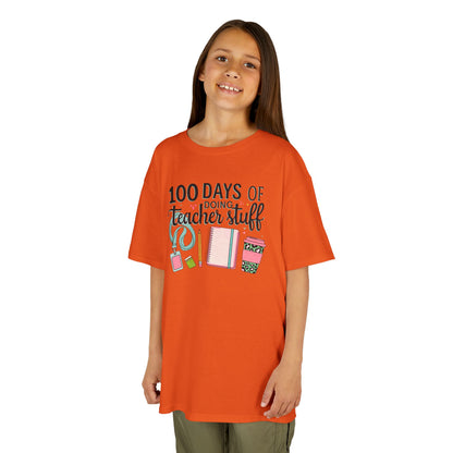 Teacher Appreciation Kids Tee, 100 Days of Teacher Stuff Shirt, School Spirit Tee, Gift for Future Educators, Kids' Classroom Apparel