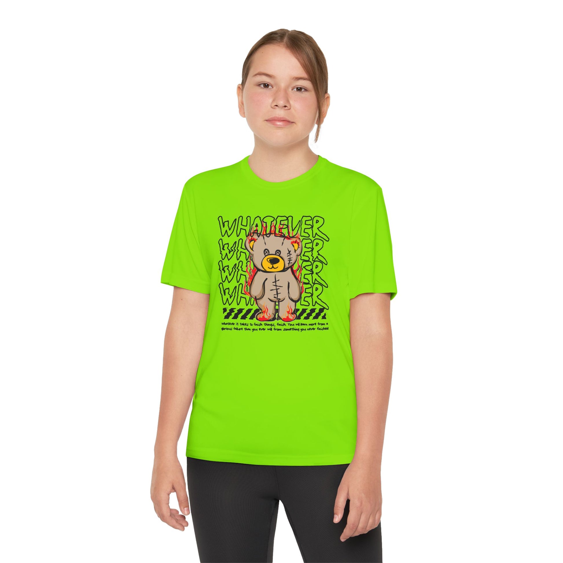 Bear Youth Graphic Tee, Motivational Tee for Kids, Fun Animal Print Shirt, Gift for Young Competitors, Casual Everyday Wear
