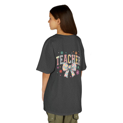 Teacher Kids Tee with Colorful Bow Design, Perfect for Back to School, Teacher Appreciation, Birthday Gift, Fun Classroom Wear