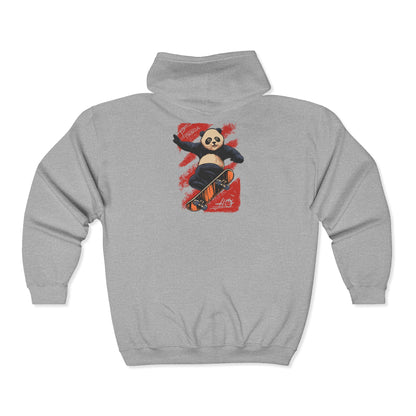 Panda Full Zip Hoodie - Soft and Comfy Unisex Sweatshirt with Reduced Pilling - Embroidery Option Available