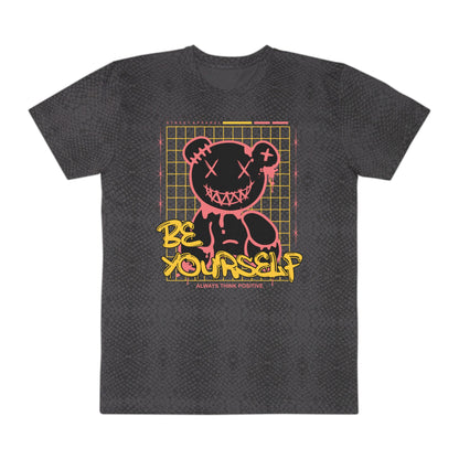 Men's Graphic T-Shirt - Be Yourself, Cool Casual Tee, Streetwear Style, Unique Gift for Him, Trendy Wear for Every Occasion Black Reptile
