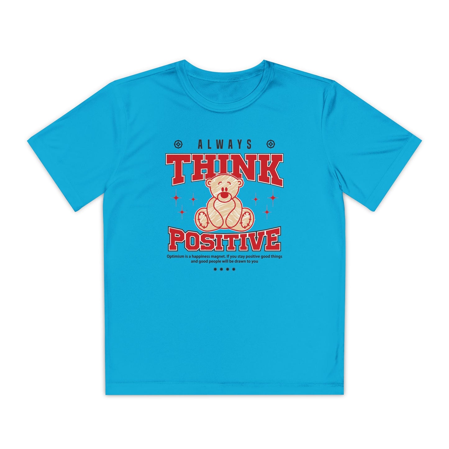 Youth Motivational Tee, Positive Thinking Shirt for Kids, Inspirational Youth Apparel, Birthday Gift, Daily Wear, Cheerful Style Atomic Blue
