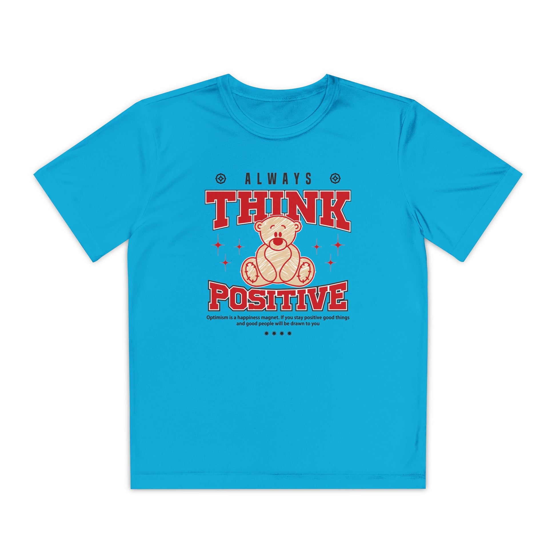 Youth Motivational Tee, Positive Thinking Shirt for Kids, Inspirational Youth Apparel, Birthday Gift, Daily Wear, Cheerful Style Atomic Blue