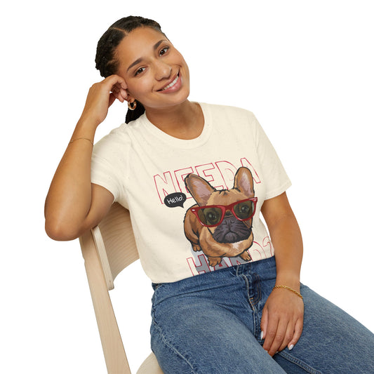 Funny Dog T-Shirt – Need a Hand? Unisex Softstyle Tee, Gift for Dog Lovers, Cute Pet Apparel, Casual Wear, Animal Lover Shirt Natural