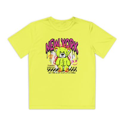Youth Graphic Tee, Cool Youth T-Shirt, Trendy Urban Shirt, Vibrant Streetwear, Gift for Kids, New York Style Apparel Neon Yellow