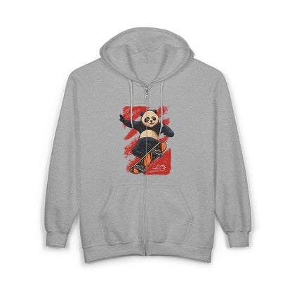 Panda Full Zip Hoodie - Soft and Comfy Unisex Sweatshirt with Reduced Pilling - Embroidery Option Available