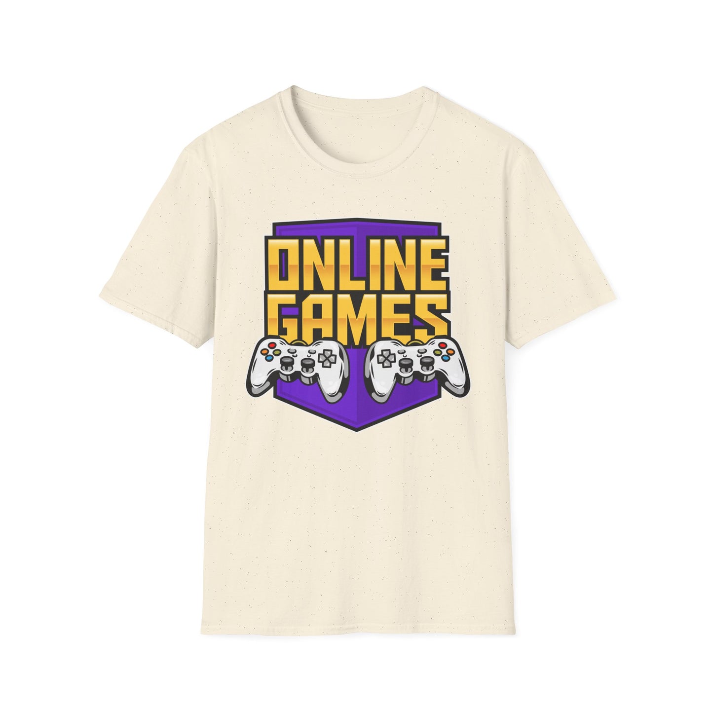 Unisex Softstyle Gaming T-Shirt, Retro Online Games Tee, Gift for Gamers, Casual Wear, Birthday and Holiday Apparel Natural