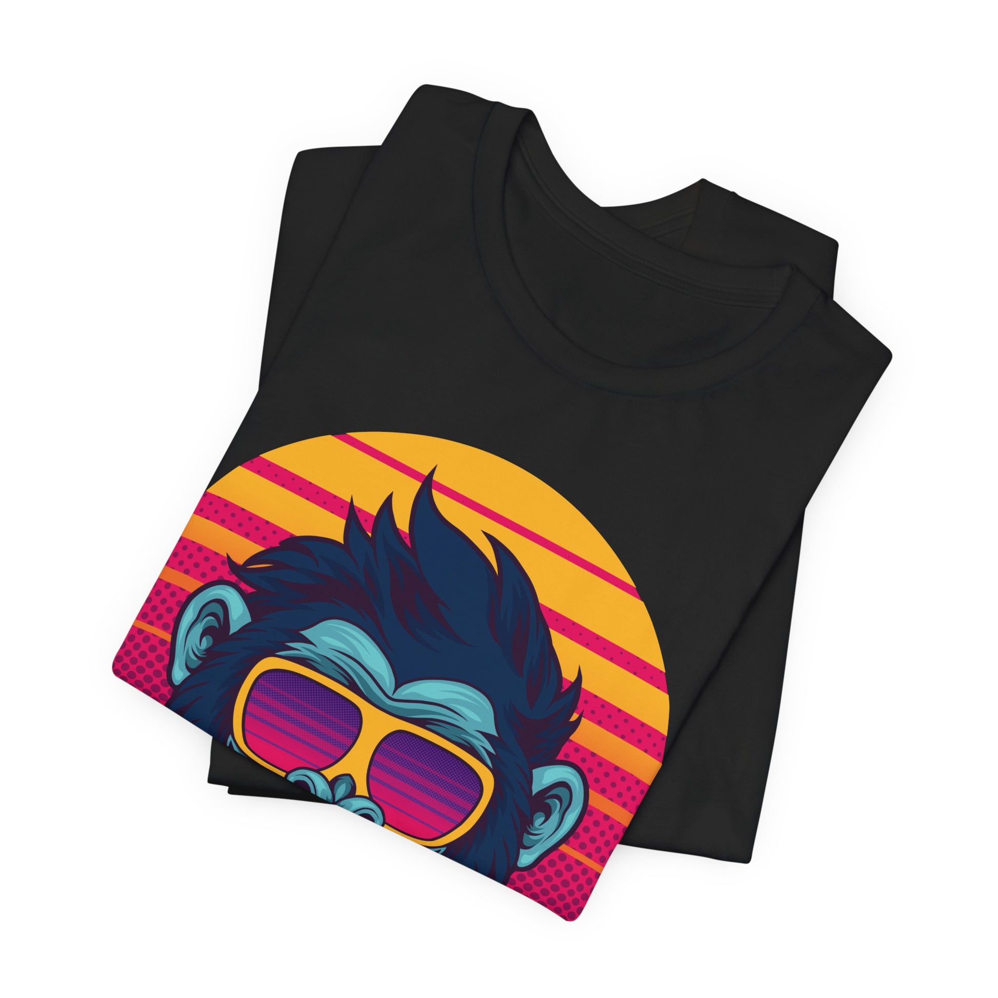 Retro Monkey Graphic Tee, Unisex Jersey Short Sleeve T-Shirt for Fun, Casual Wear, Gift for Animal Lovers, Summer Outfit, Party Tee