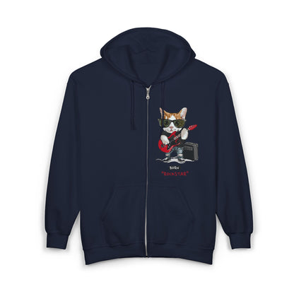 Rock Cat Hoodie: Cool Unisex Sweatshirt for Music Lovers, Gift for Cat Lovers, Fun Casual Wear, Perfect for Birthdays, Holidays