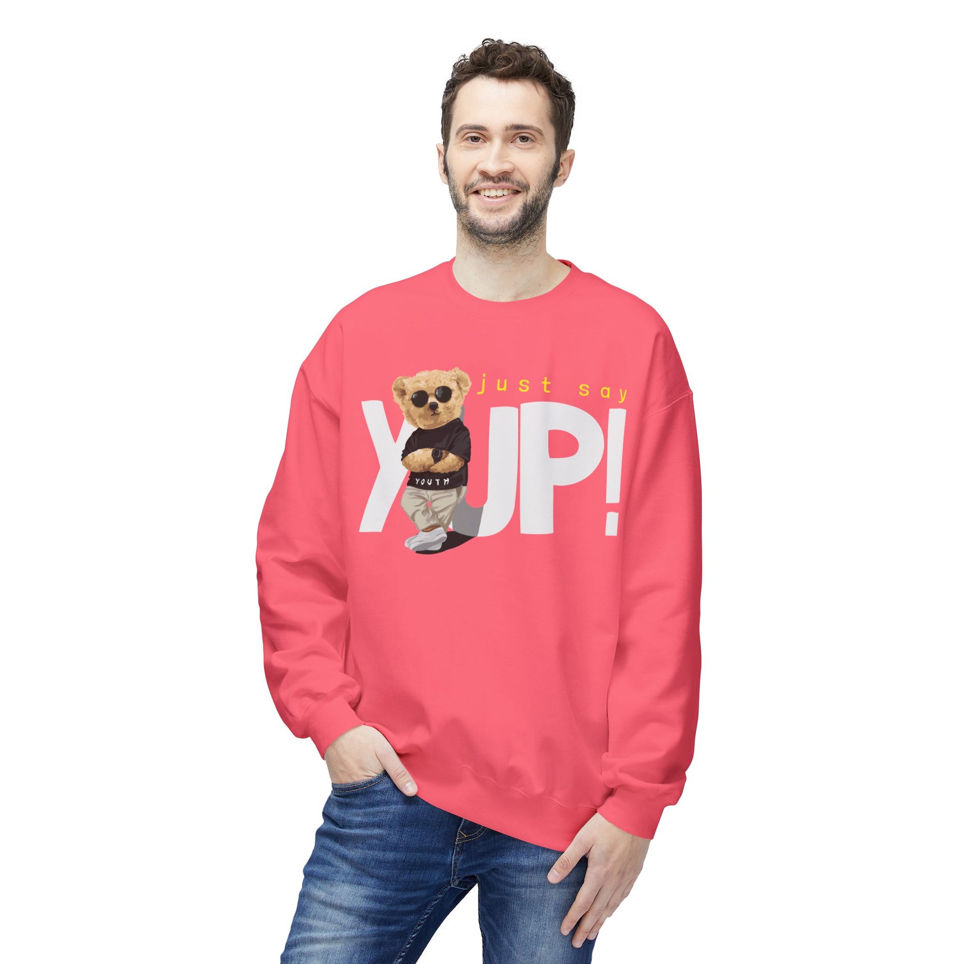 Cute Animal Graphic Fleece Sweatshirt, Cozy Crewneck for Animal Lovers, Perfect Gift for Birthdays, Holidays, Casual Wear