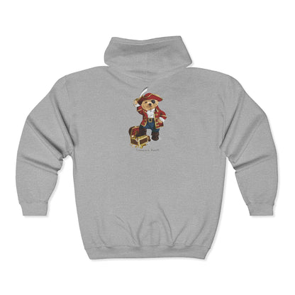 Pirate Bear Hoodie - Cozy Unisex Zip-Up Sweatshirt for Kids & Adults, Perfect for Birthdays, Halloween, or Gift-Giving