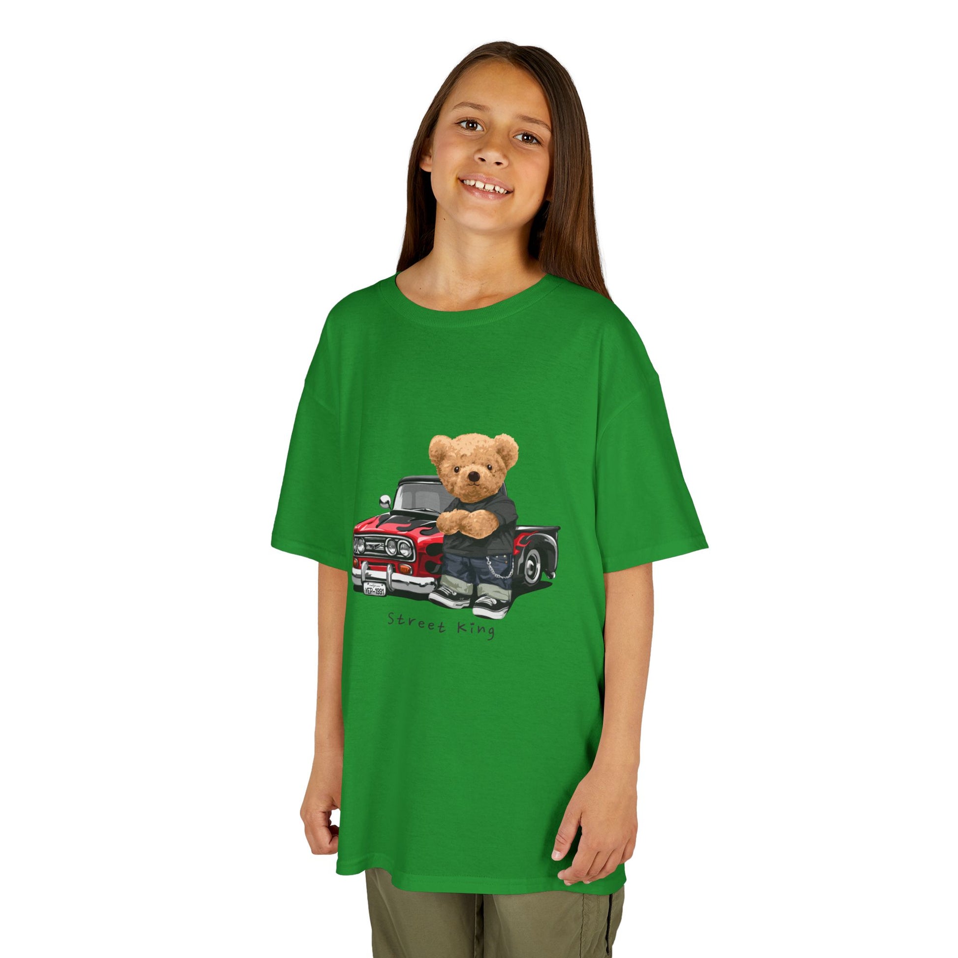Adorable Kids Teddy Bear Tee, Fun Kids Shirt, Cute Casual Wear, Animal Lover Gift, Birthday Present, Childrens Clothing Irish Green