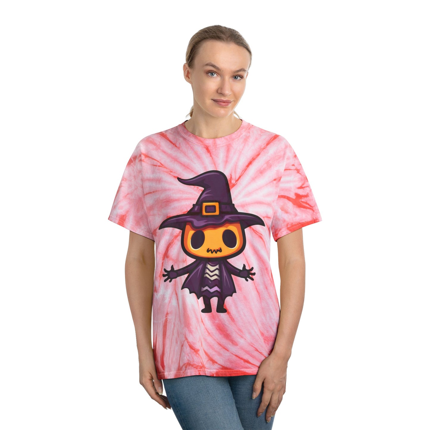 Whimsical Witch Tie-Dye Tee, Graphic Tee for Halloween, Cute Witch Shirt, Colorful Tie-Dye Top, Unique Gift for Spooky Season - Cozy Kawaii LLC