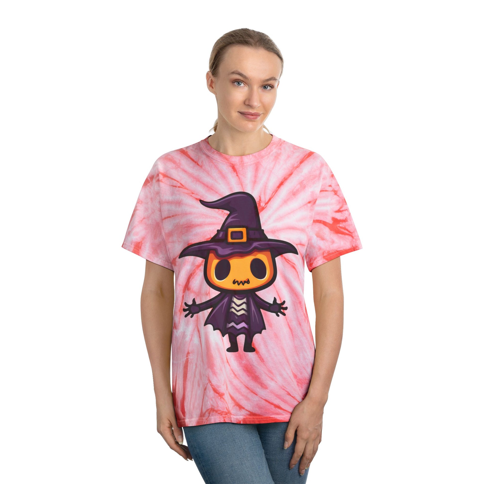Whimsical Witch Tie-Dye Tee, Graphic Tee for Halloween, Cute Witch Shirt, Colorful Tie-Dye Top, Unique Gift for Spooky Season - Cozy Kawaii LLC