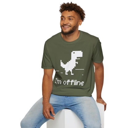 Retro Dinosaur Tee - I'm Offline T-Shirt | Perfect Gift for Gamers, Casual Wear, Retro Design, Birthday Surprise, Fun Gift