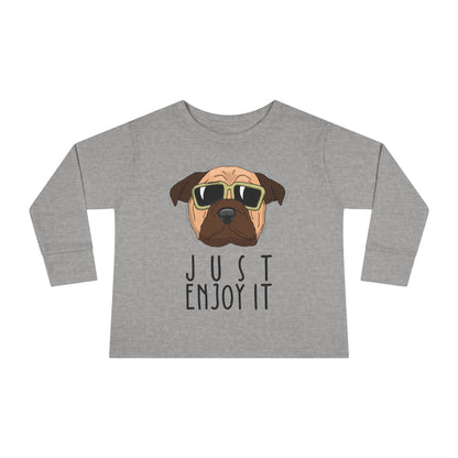 Cool Dog Toddler Long Sleeve Tee, Funny Kid Shirt, Cute Animal Tee, Gifts for Toddlers, Birthday Party Outfit, Animal Lover Apparel Heather