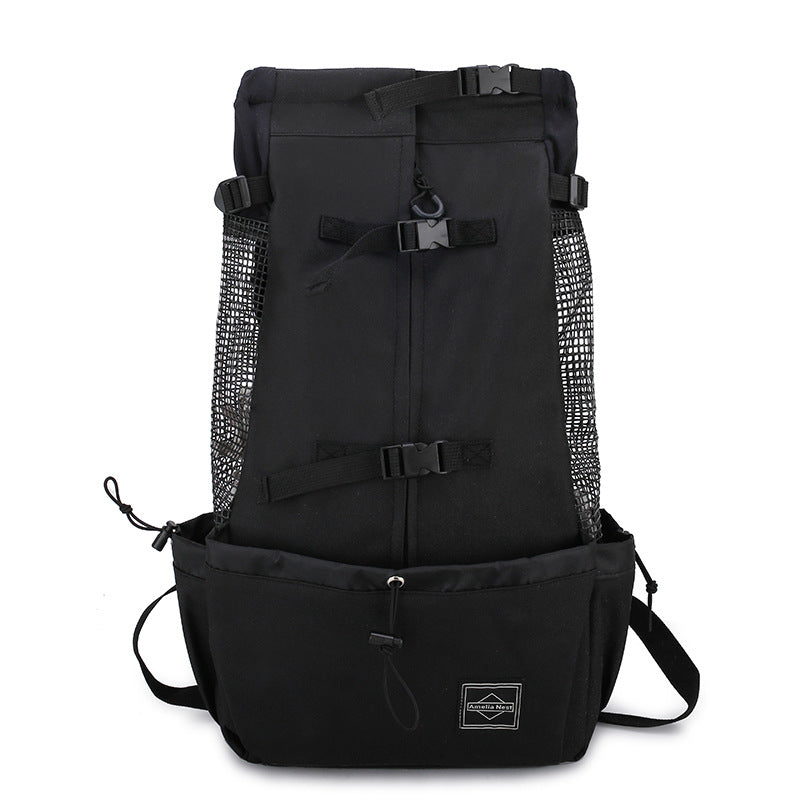Pet Dog Carrier Bag Carrier For Dogs Backpack Out Double Shoulder Portable Travel Backpack Outdoor Dog Carrier Bag Travel Black