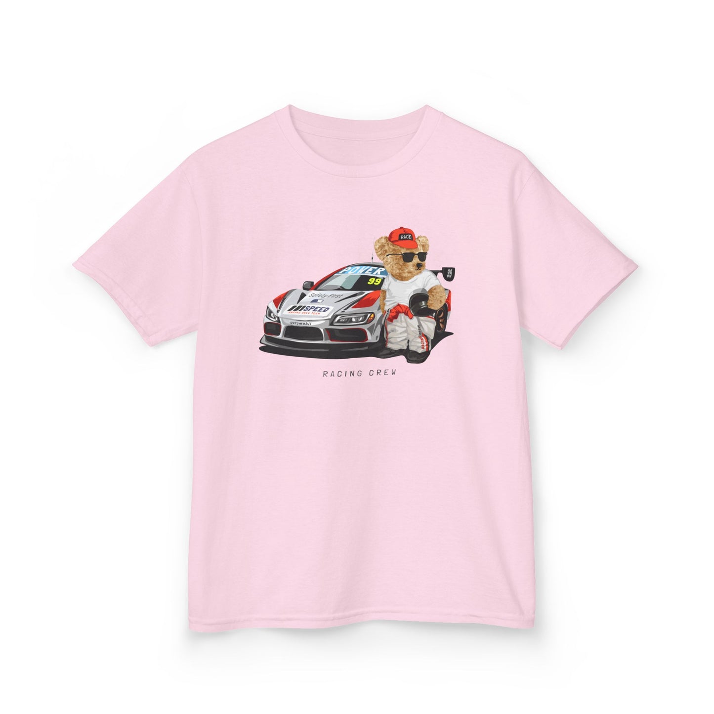 Kids Racing T-Shirt, Fun Kids Tee, Race Car Shirt, Birthday Gift for Boys, Cool Summer Tee, Car Lover Apparel Light Pink