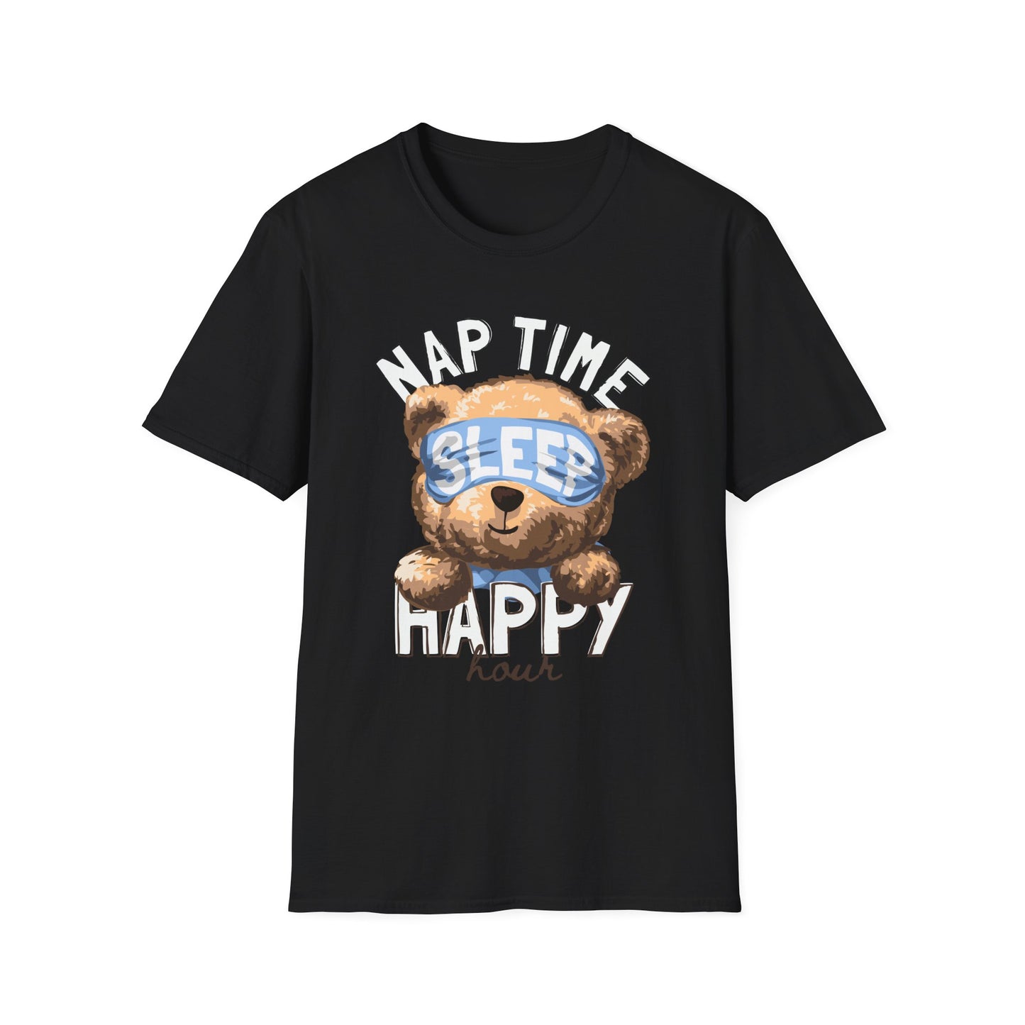 Nap Time Happy Bear Unisex T-Shirt, Sleep Shirt, Cute Graphic Tee, Cozy Relaxed Wear, Gift for Nappers, Funny Pajama T-Shirt