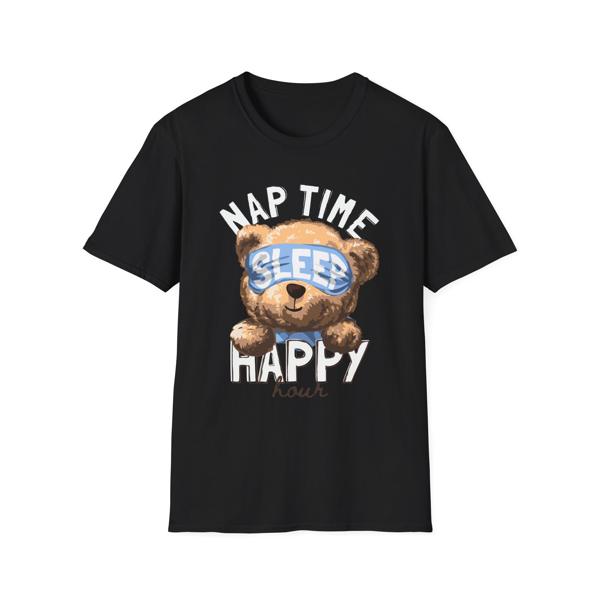 Nap Time Happy Bear Unisex T-Shirt, Sleep Shirt, Cute Graphic Tee, Cozy Relaxed Wear, Gift for Nappers, Funny Pajama T-Shirt