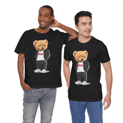 Streetwear Bear Graphic Tee, Casual Unisex T-Shirt, Fun Fashion for Teens, Gift for Birthday, Cool Outfit for Casual Days
