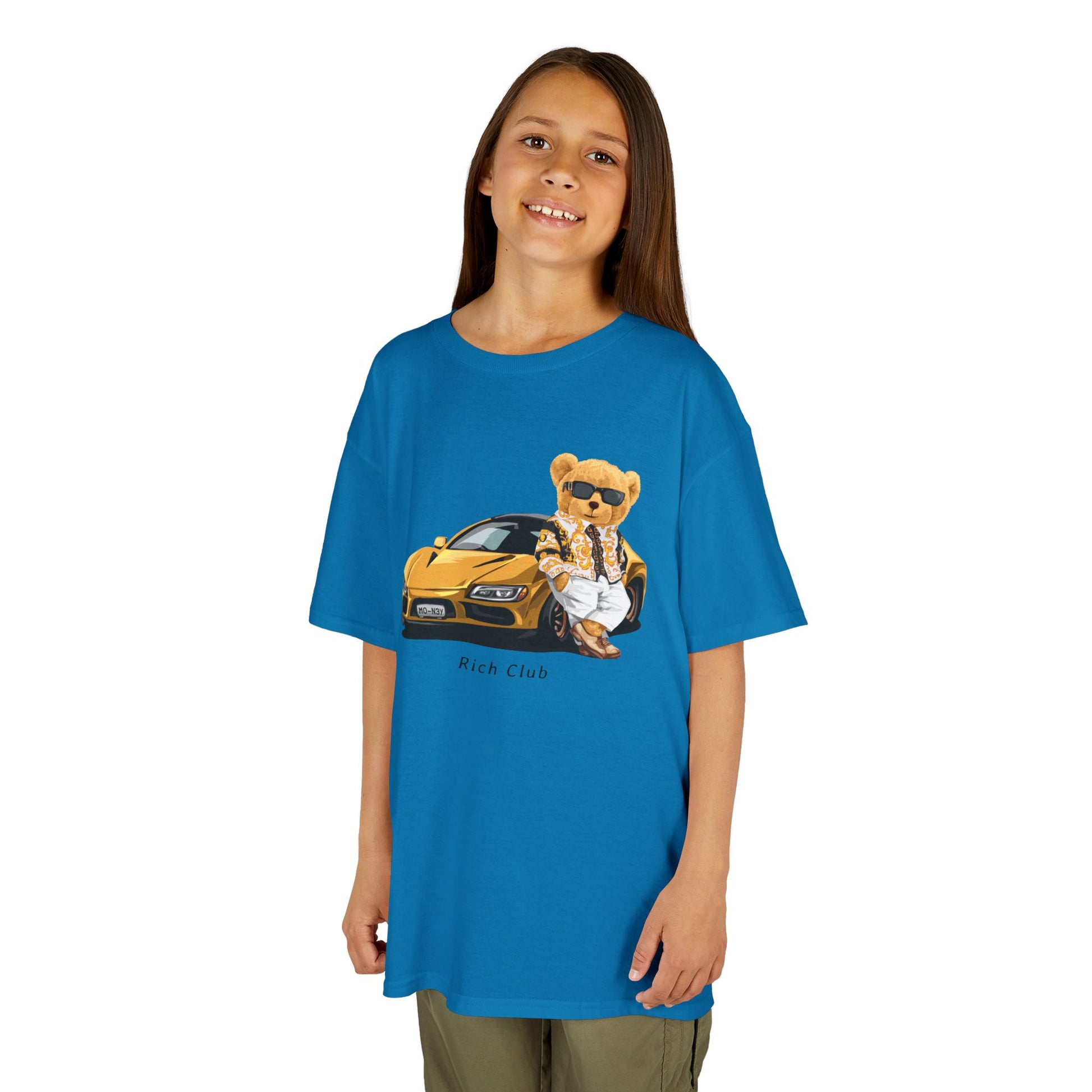Cool Cartoon Bear Kids Tee, Fun Gift for Birthdays, Car Lovers T-Shirt, Playful Kid's Clothing, Perfect for Casual Days, Summer Fun