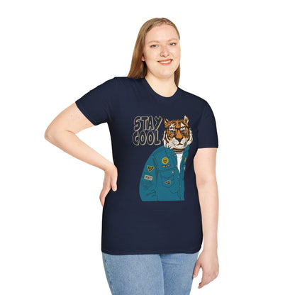 Cool Tiger Graphic T-Shirt | Stay Cool Tee, Unisex Sizes, Casual Wear, Gift for Animal Lovers, Everyday Style