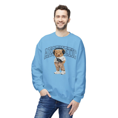 Aesthetic Bear Crewneck Sweatshirt | Cozy Unisex Fleece Top, Casual Wear, Gift Idea, Trendy Fashion, Streetwear Style, Comfortable Layer