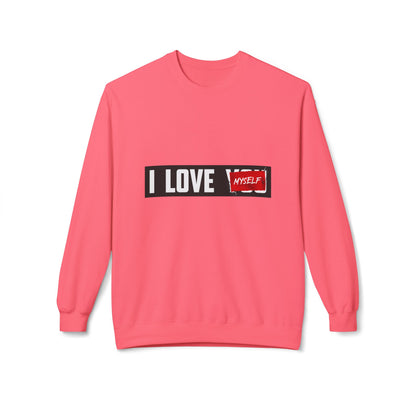 I Love Myself Sweatshirt - Cozy Unisex Fleece Crewneck, Self-Love Gift, Casual Wear, Confidence Apparel, Perfect for Birthdays Pink Lemonade