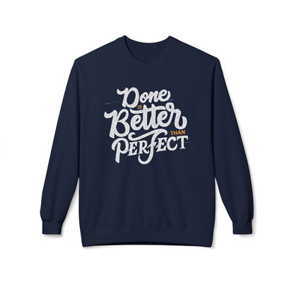 Motivational Fleece Sweatshirt: Cozy Crewneck, Perfect for Self-Care Days, Gift for Friends, Inspirational Quotes, Peer Encouragement Navy