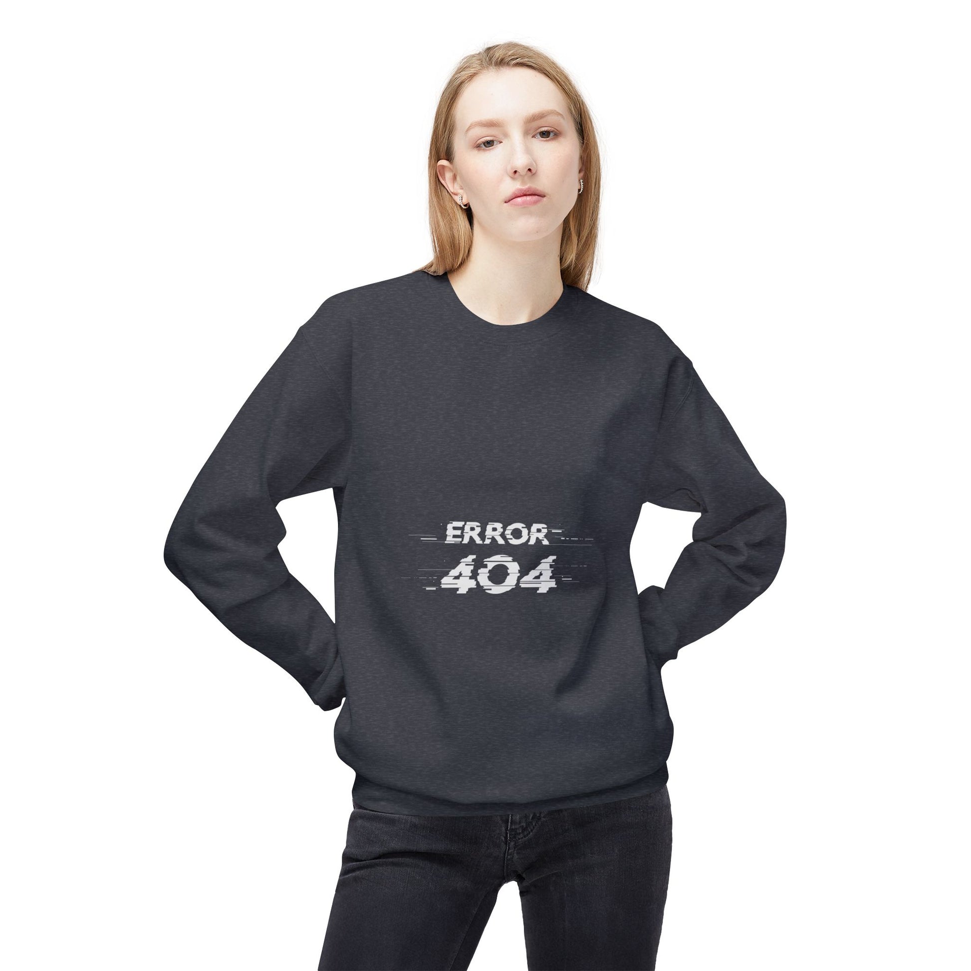 Error 404 Crewneck Sweatshirt, Funny Gift for Tech Lovers, Unisex Fleece Sweater, Casual Outfit, Geeky Humor Clothing
