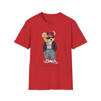 Hip Hop Bear T-Shirt | Cool Graphic Tee, Streetwear, Casual Wear, Gift for Teens, Hip Hop Style Red