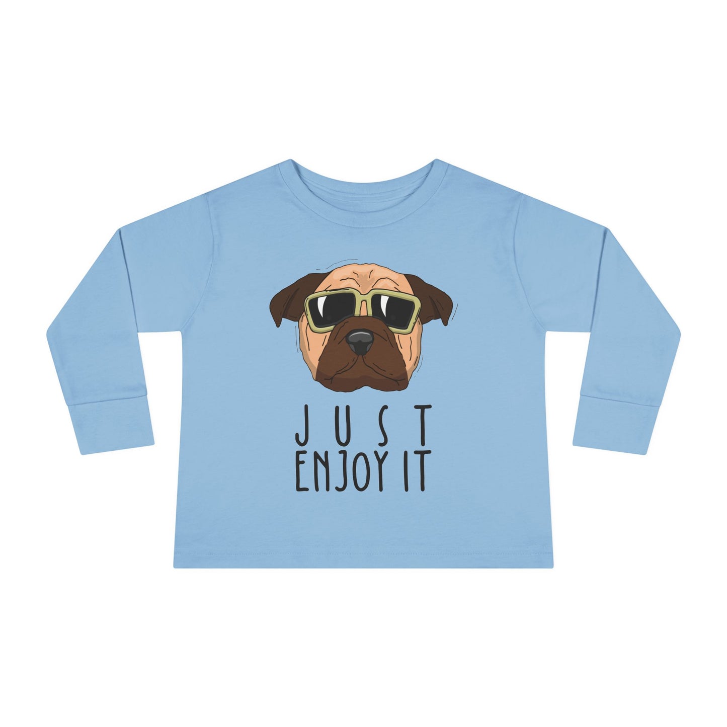 Cool Dog Toddler Long Sleeve Tee, Funny Kid Shirt, Cute Animal Tee, Gifts for Toddlers, Birthday Party Outfit, Animal Lover Apparel Light Blue