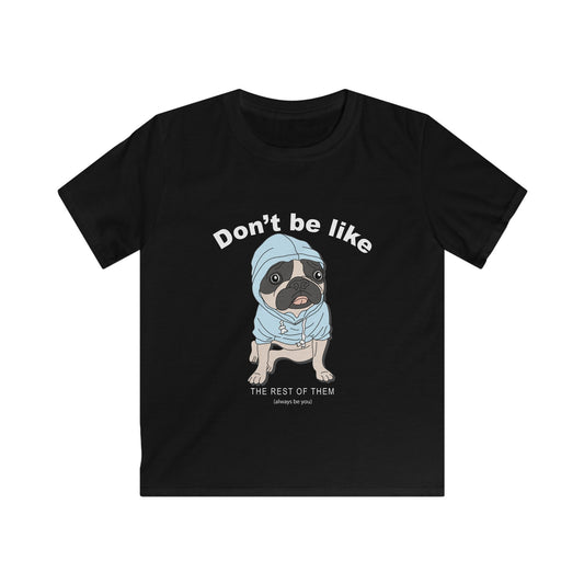 Cute Pug Kids Tee, Youth Dog T-Shirt, Funny Pet Lover Gift, Animal Themed Shirt, Kids Birthday Present Black
