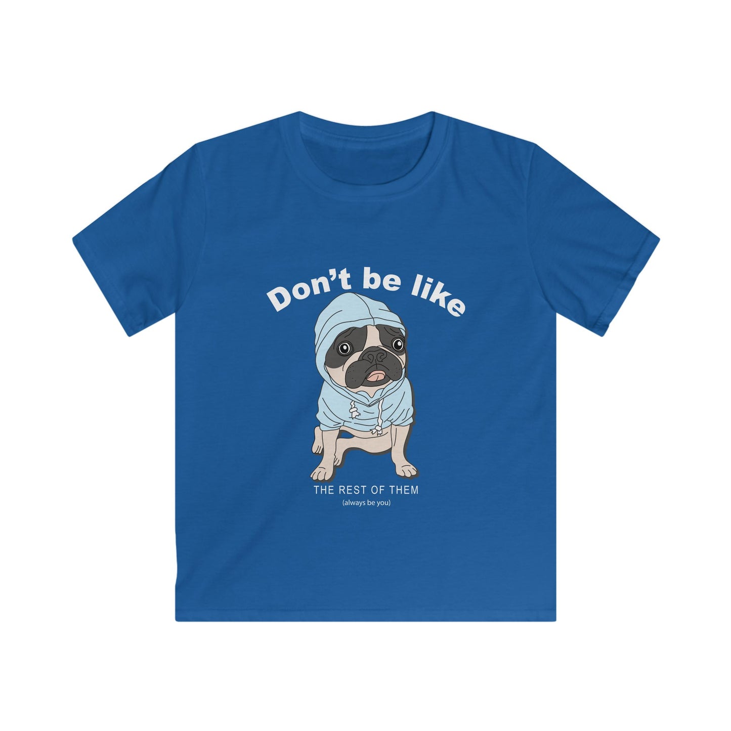 Cute Pug Kids Tee, Youth Dog T-Shirt, Funny Pet Lover Gift, Animal Themed Shirt, Kids Birthday Present Royal