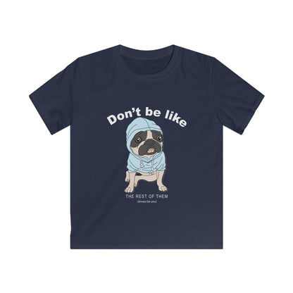 Cute Pug Kids Tee, Youth Dog T-Shirt, Funny Pet Lover Gift, Animal Themed Shirt, Kids Birthday Present Navy