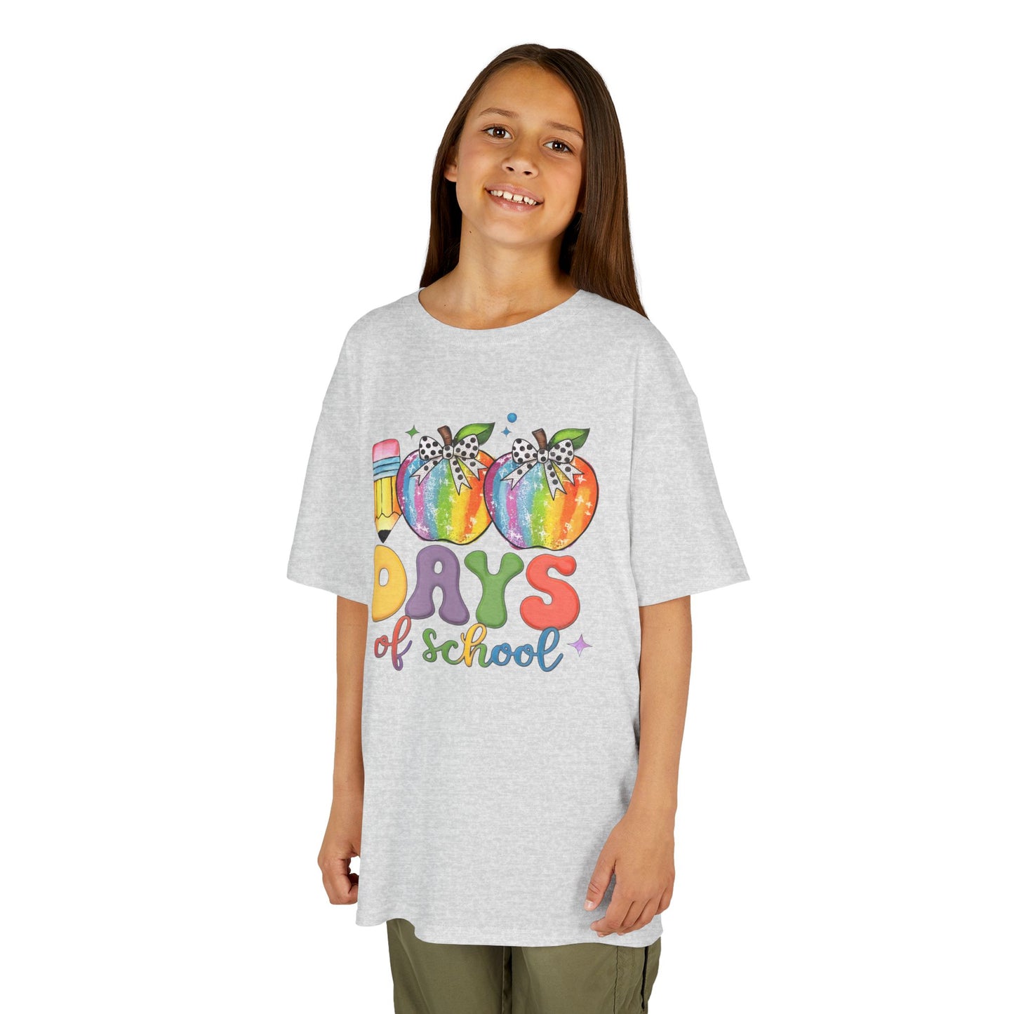 Colorful 100 Days of School Kids Tee, Fun T-Shirt, Back to School, Teacher Gift, Rainbow Design, Kid's Clothing