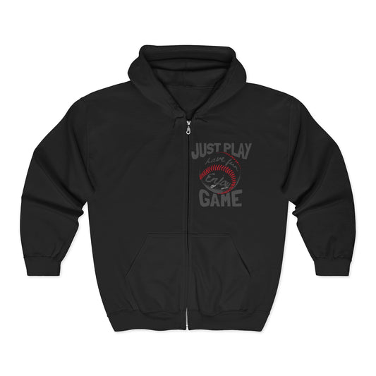 Game On Unisex Full Zip Hoodie, Just Play Hoodie, Sports Sweatshirt, Gift for Gamers, Hoodie for Gaming Events Black