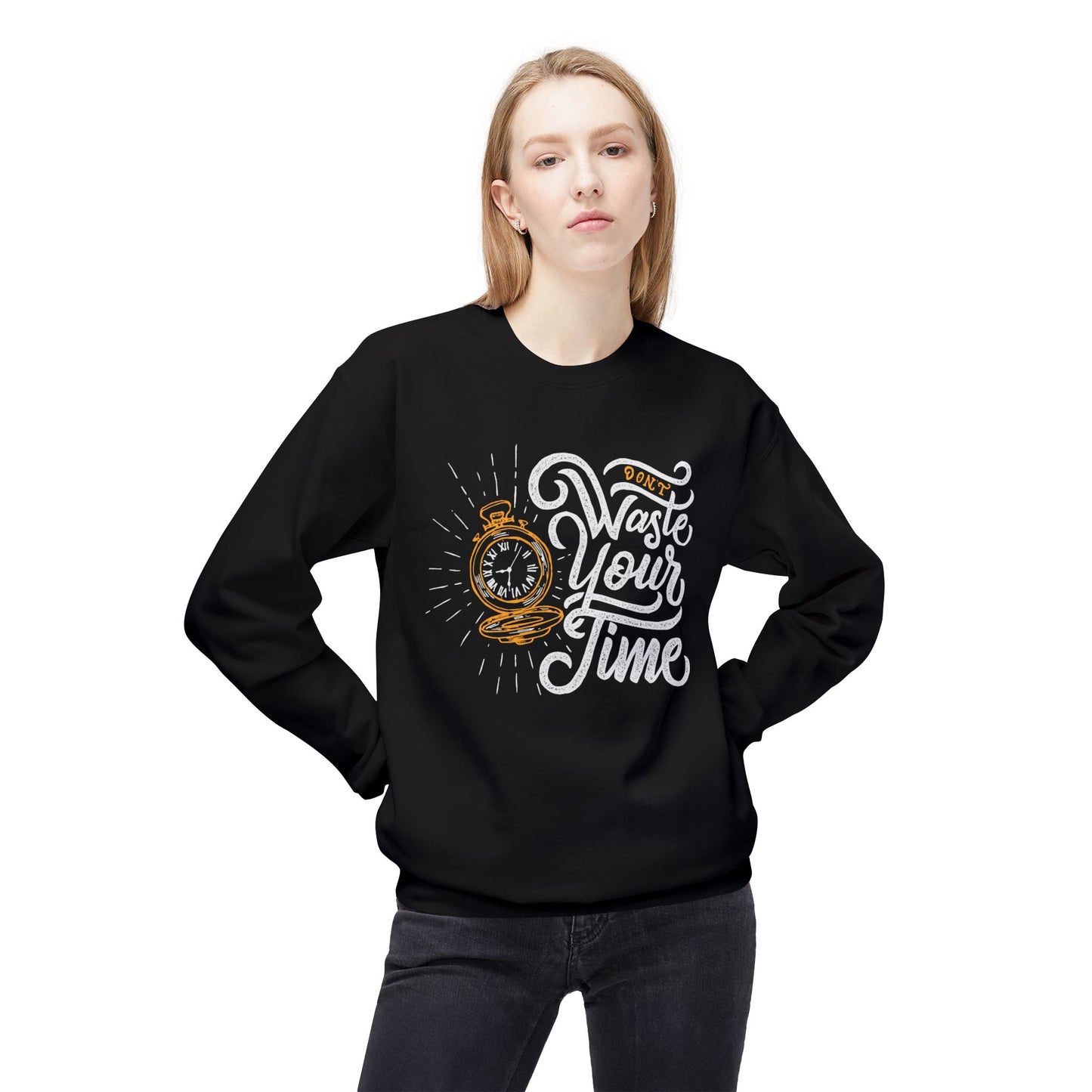 Time Reminder Crewneck Sweatshirt | Cozy Gift for Friends, Casual Wear, Motivation, Birthdays, Fun Philosophy Fashion