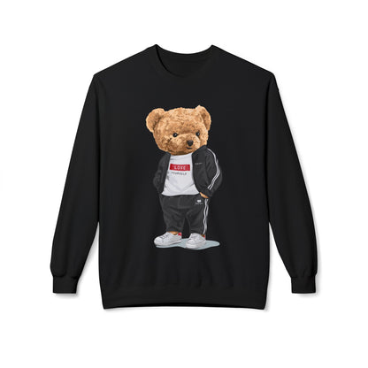 Teddy Bear Sweatshirt - Perfect for Teens, Gifts, Casual Wear, Winter Essentials, Cute Graphic Apparel Black