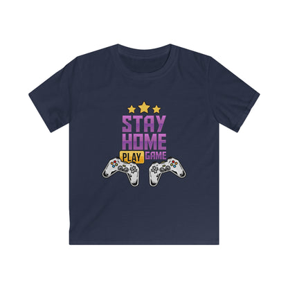 Playful Gaming Tee for Kids, Perfect for Birthdays, Christmas, Gaming Parties, Stay Home Vibes, Fun and Cool Style Navy