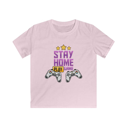 Playful Gaming Tee for Kids, Perfect for Birthdays, Christmas, Gaming Parties, Stay Home Vibes, Fun and Cool Style Light Pink