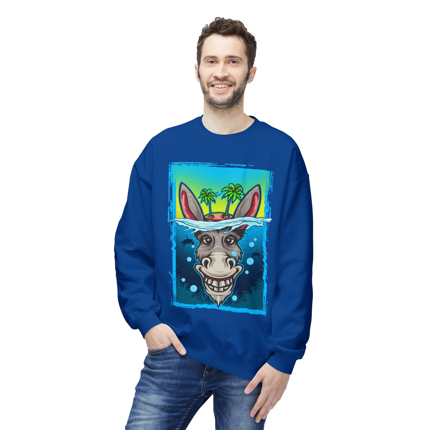 Playful Animal Graphic Crewneck Sweatshirt, Funny Sweatshirt, Unique Gift, Casual Wear, Unisex Apparel, Perfect for Parties