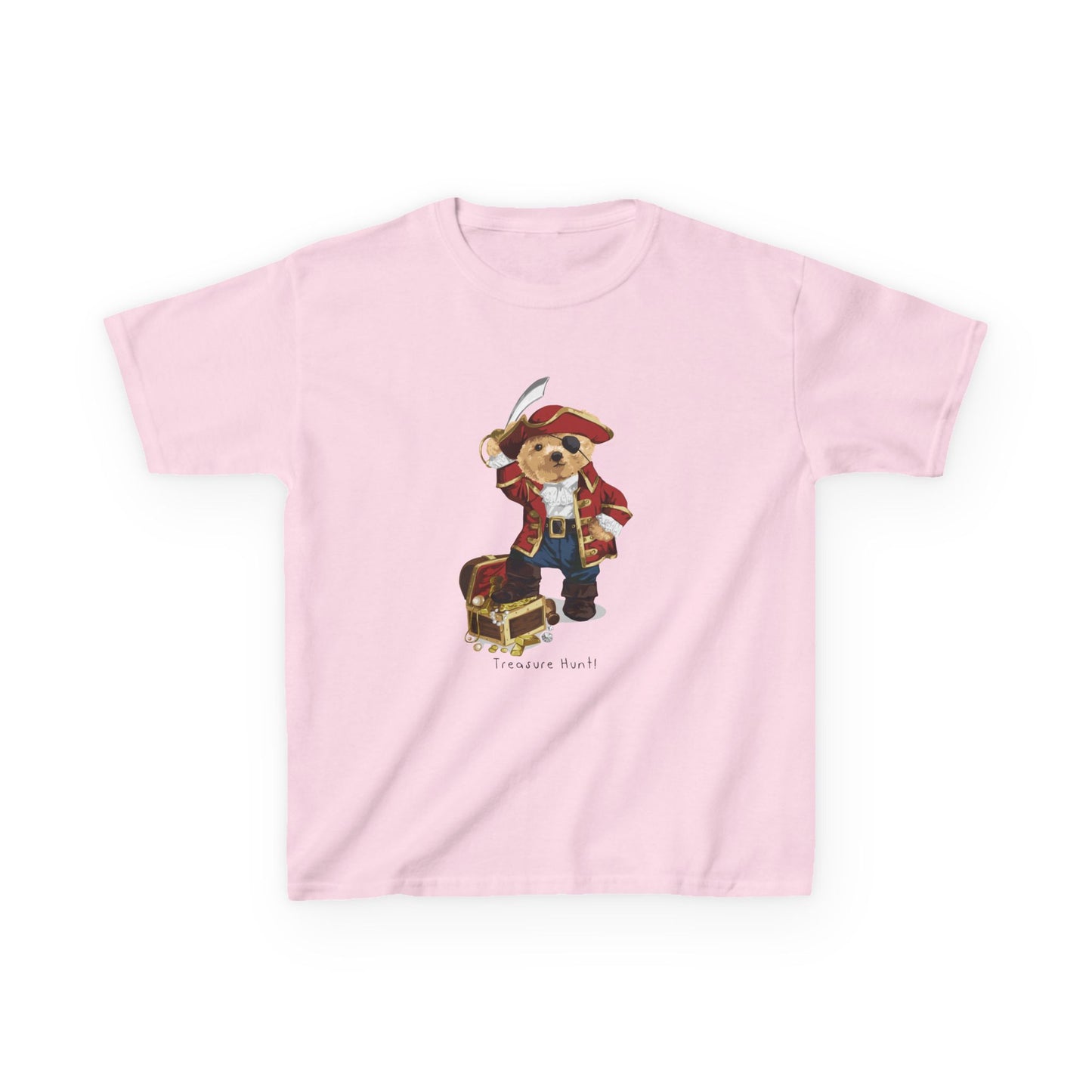 Pirate Dog Kids T-Shirt, Fun Birthday Gift, Summer Wear, Playtime Tee, Adventure Shirt, Kids Pirate Costume Light Pink