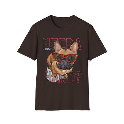 Funny Dog T-Shirt – Need a Hand? Unisex Softstyle Tee, Gift for Dog Lovers, Cute Pet Apparel, Casual Wear, Animal Lover Shirt Dark Chocolate