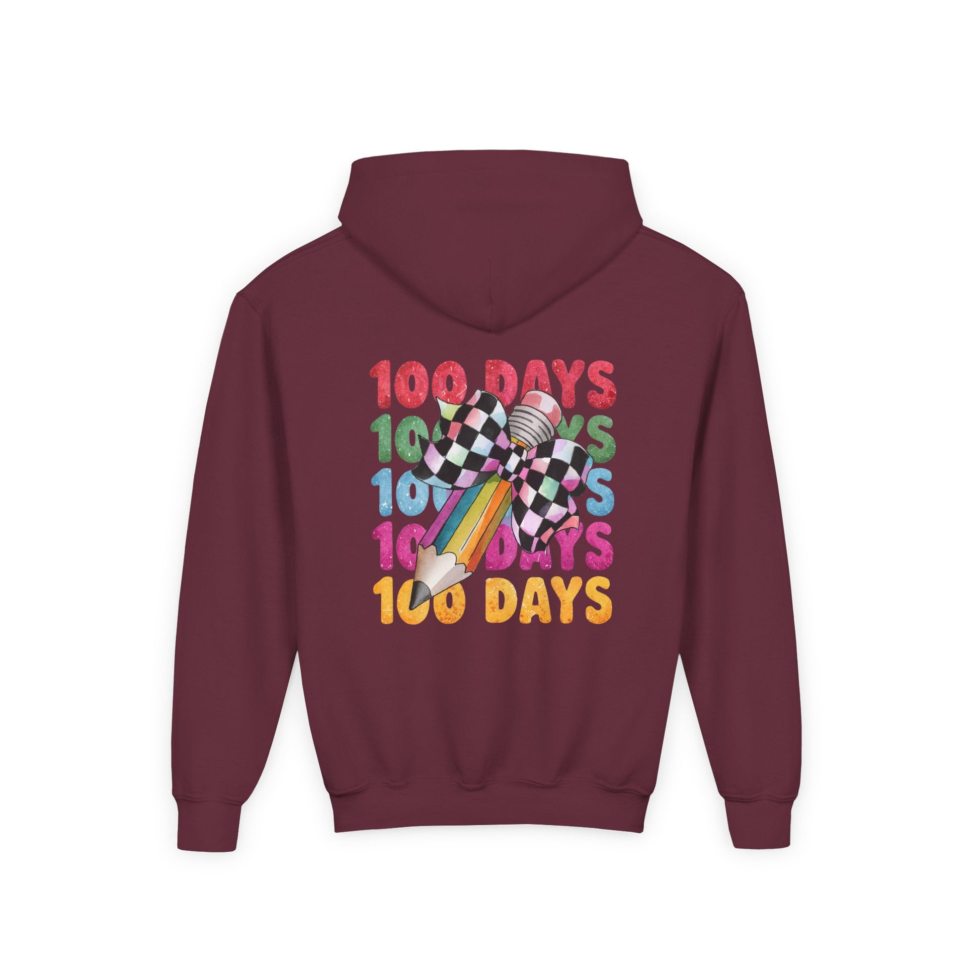 Colorful 100 Days Hoodie for Kids, Fun Sweatshirt for School Celebrations, Youth Fashion, Unique Gift for Students, Cozy Everyday Wear