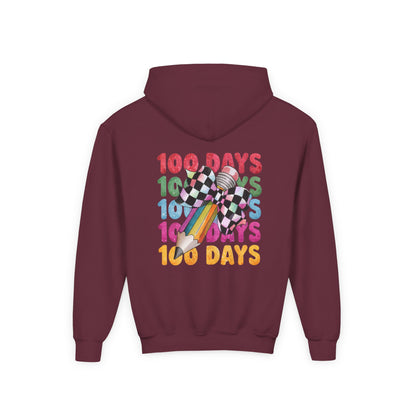 Colorful 100 Days Hoodie for Kids, Fun Sweatshirt for School Celebrations, Youth Fashion, Unique Gift for Students, Cozy Everyday Wear