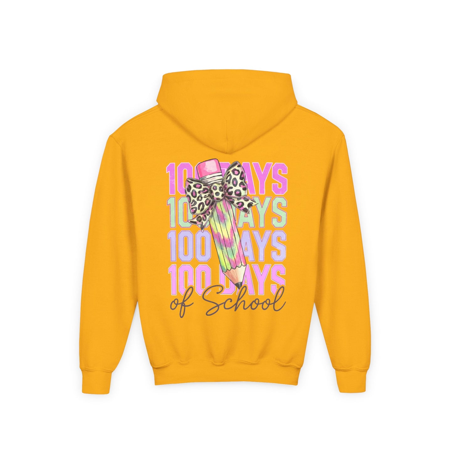 100 Days of School Youth Hoodie - Bright Fun Sweatshirt, School Celebration Gift, Kids Apparel, Learning Milestone, Back to School