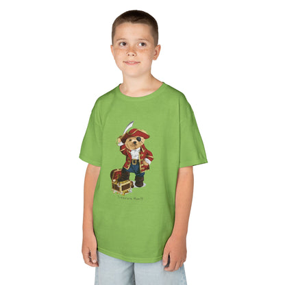 Pirate Dog Kids T-Shirt, Fun Birthday Gift, Summer Wear, Playtime Tee, Adventure Shirt, Kids Pirate Costume Lime